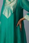 Shop_Vasstram_Green Organza, Modal, Satin Zari Round Jahaan Banarasi Yoke Kurta With Pant _Online_at_Aza_Fashions
