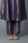 Vasstram_Purple Tissue Round Neck Chandrika Kurta With Pant _Online_at_Aza_Fashions