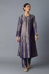 Buy_Vasstram_Purple Tissue Round Neck Chandrika Kurta With Pant _Online_at_Aza_Fashions
