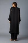 Shop_Vasstram_Black Modal, Satin Zari Round Neck Sabah Panelled Kurta With Pant _at_Aza_Fashions