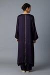 Shop_Vasstram_Purple Modal, Satin Zari V-neck Firoza Panelled Kurta With Pant _at_Aza_Fashions