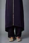 Shop_Vasstram_Purple Modal, Satin Zari V-neck Firoza Panelled Kurta With Pant _Online_at_Aza_Fashions