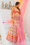 Shop_Tuhina Srivastava_Pink Organza, Satin, Net, Tulle Stones, Floral Motif Lehenga Set _Online_at_Aza_Fashions
