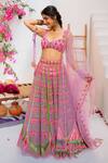 Buy_Tuhina Srivastava_Lilac Velvet, Silk Organza, Silk, Tulle Patchwork, Embroidery, Lehenga Set _at_Aza_Fashions