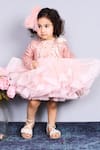 Buy_Pinkcow designs pvt ltd_Pink Net Sequins, Ruffles Dress _at_Aza_Fashions