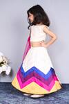 Buy_Pinkcow designs pvt ltd_Cream Net, Taffeta Embroidery Zigzag Lehenga And Blouse Set _Online_at_Aza_Fashions