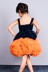 Shop_Pinkcow designs pvt ltd_Orange Velvet, Net Ruffles And Tulle Peplum Dress _at_Aza_Fashions