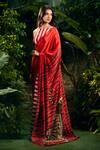 Buy_Aza X Shilpa Shetty Kundra_Red Viscose, Crepe Embroidery Boat Stripe Print Saree With Co-ordinating Blouse_Online_at_Aza_Fashions