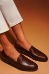 Buy_Dmodot_Brown Soavo Leather Penny Loafers _at_Aza_Fashions