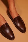 Shop_Dmodot_Brown Soavo Leather Penny Loafers _at_Aza_Fashions