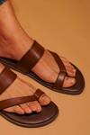 Shop_Dmodot_Brown Pelle Francio Marrone Leather Sandals _at_Aza_Fashions