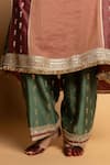 Pants And Pajamas_Green Chanderi Silk Embroidery Heer Salwar _Online