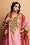 Pants And Pajamas Pink Silk Organza Zari Alankrita Embroidered Dupatta Online at Aza Fashions Pants And Pajamas_Pink Silk Organza Zari Alankrita Embroidered Dupatta _Online_at_Aza_Fashions