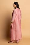 Shop_Pants And Pajamas_Pink Chanderi , Cotton, , Organza Embroidery, Alankrita Kurta Set _at_Aza_Fashions