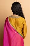 Pants And Pajamas_Fuchsia Silk Organza Embroidery, Lace Hemangi Dupatta _Online_at_Aza_Fashions