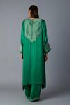 Shop_Vasstram_Green Modal, Satin, Silk Zari, Embroidery Round Rasna Banarasi Kurta And Pant Set _at_Aza_Fashions