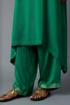 Vasstram_Green Modal, Satin, Silk Zari, Embroidery Round Rasna Banarasi Kurta And Pant Set _Online_at_Aza_Fashions