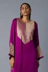 Buy_Vasstram_Purple Modal, Satin, Silk Zari Round Neck Rasna Banarasi Kurta With Pant 