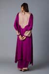 Shop_Vasstram_Purple Modal, Satin, Silk Zari Round Neck Rasna Banarasi Kurta With Pant _at_Aza_Fashions