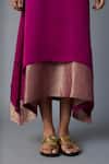Vasstram_Purple Modal, Satin, Silk Zari Round Neck Chameli Striped Layered Dress _at_Aza_Fashions
