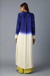 Shop_Vasstram_Blue Modal, Satin Collared Ombre Kurta And Pant Set _at_Aza_Fashions