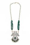 Minaki_Green Pearls, Stones Antique Finish And Beads Necklace Set _Online_at_Aza_Fashions