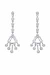 Minaki_Silver Plated Crystals Cubic Zirconia Studded Necklace And Earring Set _Online_at_Aza_Fashions