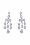 Minaki_Silver Plated Crystals Cubic Zirconia Studded Necklace And Earrings Set _Online_at_Aza_Fashions