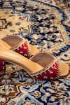 House Of Vitti India_Red Embroidery, Zari, Pearls, Sequins, Beads Heer Block Heels _Online