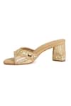 Buy_House Of Vitti India_Gold Mirrors, Zari, Beads, Sequins, Gemstones, Chaand Banno Block Heels _Online_at_Aza_Fashions