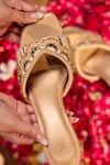 Shop_House Of Vitti India_Gold Mirrors, Zari, Beads, Sequins, Gemstones, Chaand Banno Block Heels 