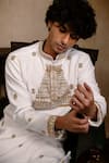 Shop_Hilo Design_White Silk Embroidery Devalaya Kurta 