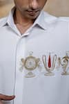 Hilo Design_White Cotton Embroidery Kanaka Murti Shirt _at_Aza_Fashions