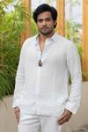 Buy_Hilo Design_White Linen Moonlit Horizon Shirt _at_Aza_Fashions