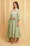 Buy Grass & Sunshine Green Viscose Embroidery, Lace, Tassels Mint Serenity Side Gathered Kurta Set Online at Aza Fashions Buy_Grass & Sunshine_Green Viscose Embroidery, Lace, Tassels Mint Serenity Side Gathered Kurta Set _Online_at_Aza_Fashions