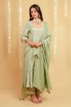 Buy Grass & Sunshine Green Viscose Embroidery, Lace, Tassels Mint Serenity Side Gathered Kurta Set at Aza Fashions Buy_Grass & Sunshine_Green Viscose Embroidery, Lace, Tassels Mint Serenity Side Gathered Kurta Set _at_Aza_Fashions