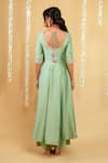 Shop Grass & Sunshine Green Chanderi Embroidery, Lace, Tassels Aqua Serenity Anarkarli Palazzo Set at Aza Fashions Shop_Grass & Sunshine_Green Chanderi Embroidery, Lace, Tassels Aqua Serenity Anarkarli Palazzo Set _at_Aza_Fashions