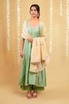 Buy Grass & Sunshine Green Chanderi Embroidery, Lace, Tassels Aqua Serenity Anarkarli Palazzo Set Online at Aza Fashions Buy_Grass & Sunshine_Green Chanderi Embroidery, Lace, Tassels Aqua Serenity Anarkarli Palazzo Set _Online_at_Aza_Fashions