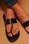 Dmodot_Black Pelle Antico Toe-ring Leather Sandals _Online_at_Aza_Fashions
