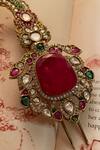 Saga Jewels_Multi Color Ruby And Pearl Kundan Polki Kalangi _Online_at_Aza_Fashions