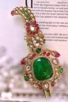 Shop_Saga Jewels_Green Emerald Zircon Kundan Polki Kalangi _at_Aza_Fashions