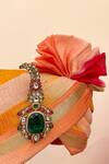 Buy_Saga Jewels_Green Emerald Zircon Kundan Polki Kalangi _at_Aza_Fashions