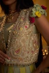 Shop_Hirika & Dhruti_Green Silk, Embroidery, Sequins, Crop Jacket And Lehenga Set _Online_at_Aza_Fashions