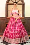 Buy_Amaltas Couture_Pink Silk, Net Embroidery, Sequins, Stones, Beads Sweetheart Hand Lehenga Set _at_Aza_Fashions