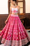 Shop_Amaltas Couture_Pink Silk, Net Embroidery, Sequins, Stones, Beads Sweetheart Hand Lehenga Set _Online_at_Aza_Fashions