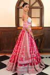 Shop_Amaltas Couture_Pink Silk, Net Embroidery, Sequins, Stones, Beads Sweetheart Hand Lehenga Set _at_Aza_Fashions