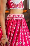 Buy_Amaltas Couture_Pink Silk, Net Embroidery, Sequins, Stones, Beads Sweetheart Hand Lehenga Set 