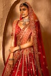 Buy_Amaltas Couture_Red Silk, Tissue, Organza, Net Embroidery, Sequins, Hand Bridal Lehenga Set _Online_at_Aza_Fashions