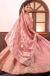 Shop_Amaltas Couture_Pink Silk, Net, Tissue Sequins, Stones, Embroidery, Hand Bridal Lehenga Set _at_Aza_Fashions
