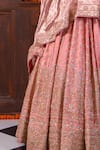 Buy_Amaltas Couture_Pink Silk, Net, Tissue Sequins, Stones, Embroidery, Hand Bridal Lehenga Set _Online_at_Aza_Fashions